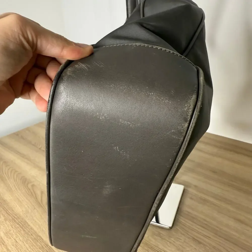 Coach Vintage Plain Gray and Brown Shoulder Bag Medium - Picture 7 of 11